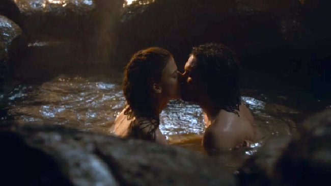 Jon Snow and Ygritte at Grjotagja